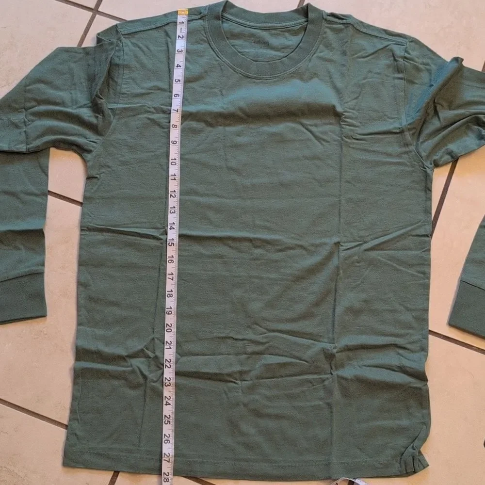 NWT Allbirds Cotton Long Sleeve Tee Hazy Cargo Green Size M
